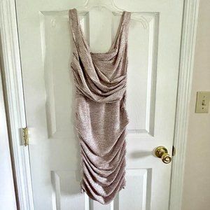 Express Ruched Rose Gold Mini Dress - Size 0